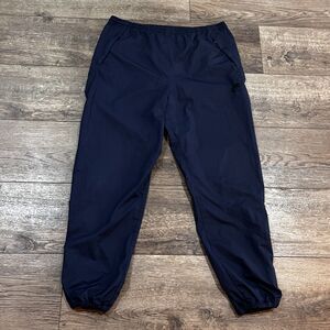 Vintage 90s Nike F.I.T. Swoosh Navy Blue Nylon Track Ankle Zip Pants Boys 14